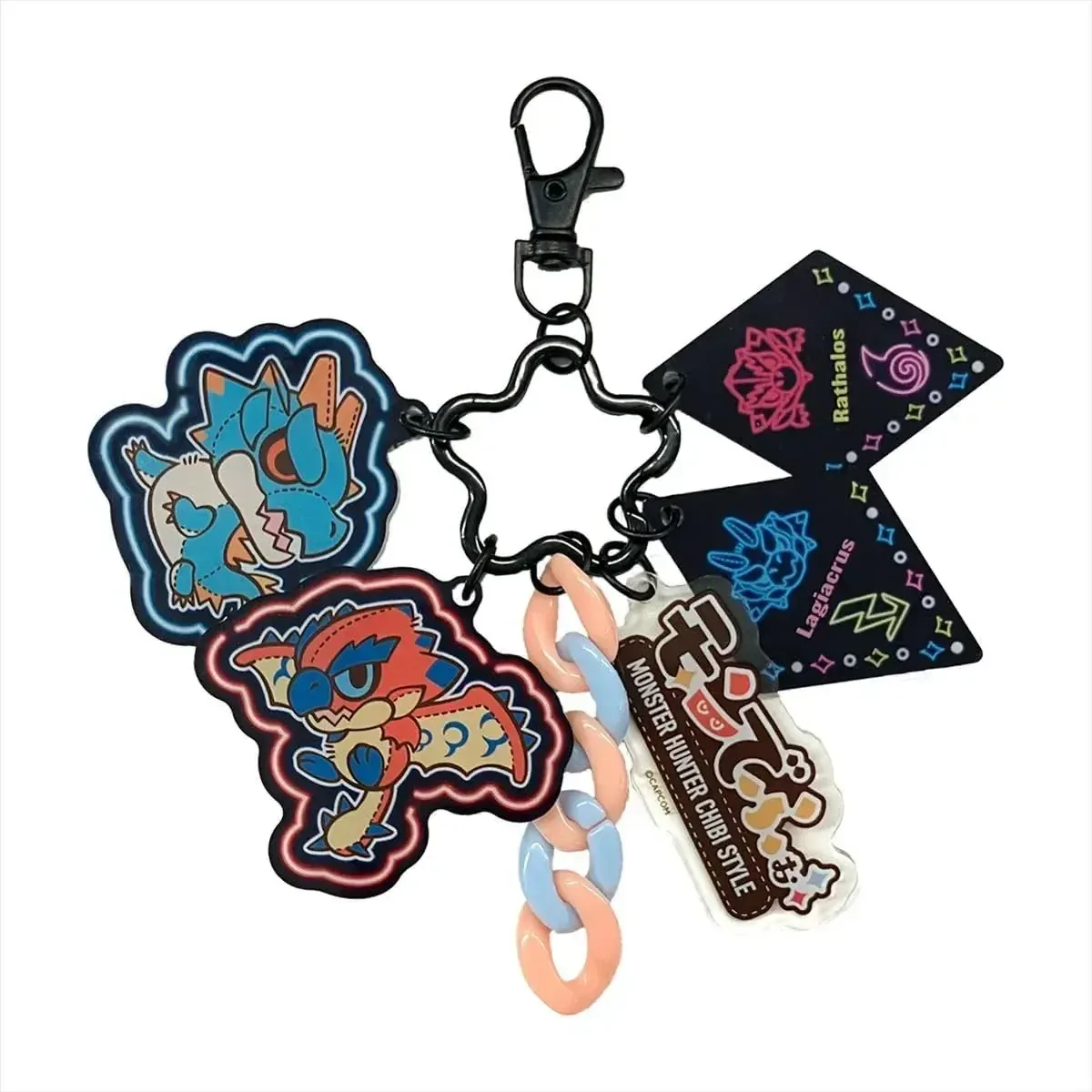 Capcom Monster Hunter Acrylic Keychain Jangly Rathalos Lagiacrus