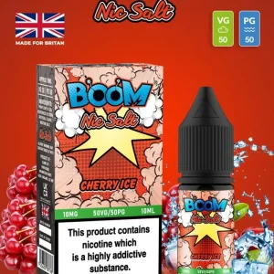 Cherry Ice Boom Nic Salt E Liquid 10ml | 10mg & 20mg | 50/50 VG/PG
