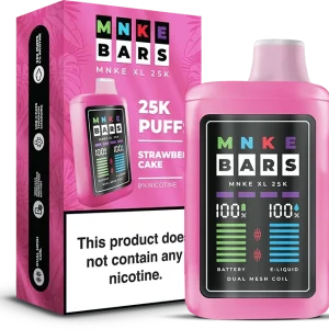 MNKE Bars XL 25K Disposable Vape (5%, 25000 Puffs) - Strawberry Cake (0%)