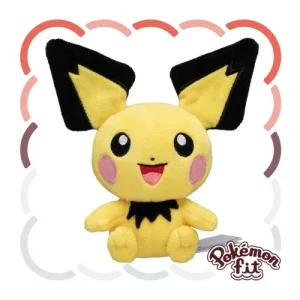 Pokemon Pichu Fit Plush Toy, Compact Character Shape, 17 cm Size