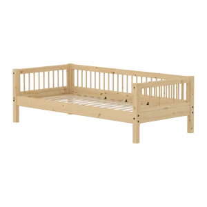 Single Bed, 90x200 cm, Pine, with Bar Safety Rail