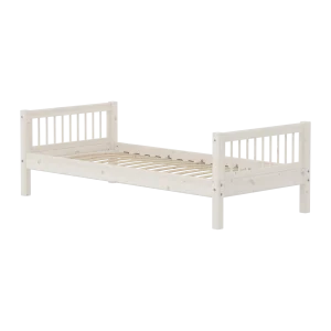 Single Bed, 90x200 cm, White, Crossbars