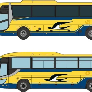 Tomytec Bus Collection Jr Tokai Yellow Bus Set of 2 Diorama Supplies